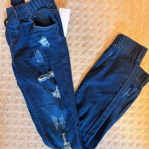 Distressed Blue Jeans